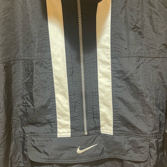 Vtg 90s Nike Center Swoosh Windbreaker Jacket 1/4 Zip Pullover Black Sz XL - Picture 10 of 10